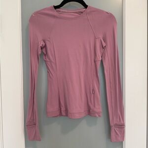 Lululemon Athletica Nulu Dusty Pink Mauve Long Sleeve Workout Top